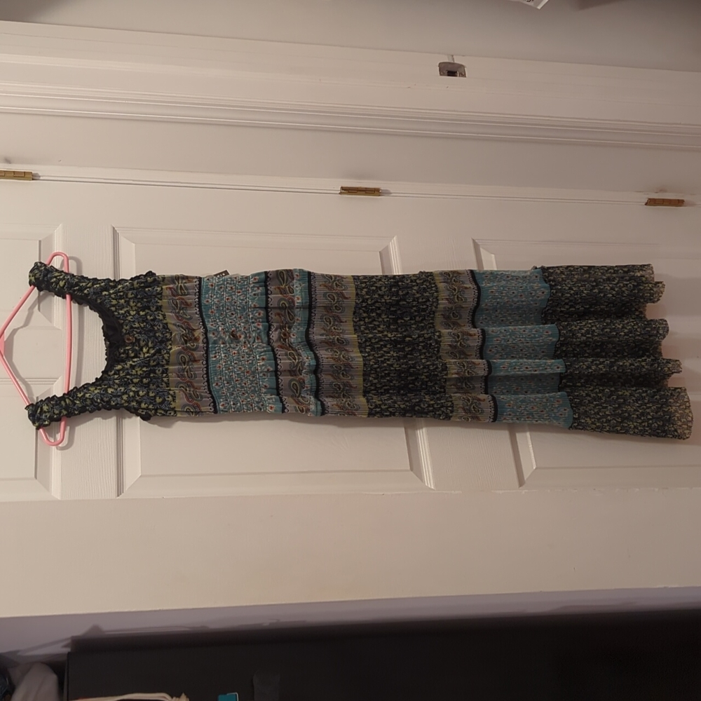 Multi-Patterned Sleeveless Lined Maxi Dress